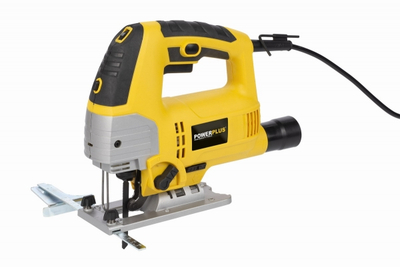 Вертикална електрична пила POWERPLUS Jigsaw, 810W, ласер, жолта