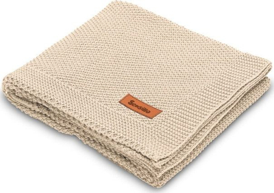 Batanije pambuku për bebe Sensillo Knitted, 100x80 cm, e thurme, bezhë