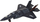Aeroplan lodër Leantoys F35, 1:72, me drita dhe zë, i zi