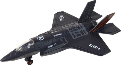 Aeroplan lodër Leantoys F35, 1:72, me drita dhe zë, i zi