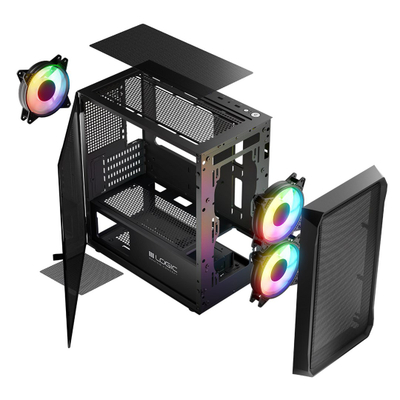 Kutia PC Logic Concept Portos Mini ARGB, MINI ATX, xham i temperuar, e zezë