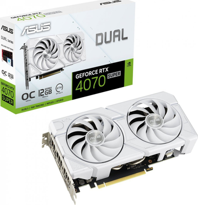 Kartelë grafike Asus Dual GeForce RTX 4070 SUPER EVO White OC 12GB GDDR6X