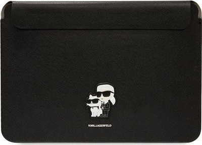 Çantë laptopi Karl Lagerfeld Karl &amp; Choupette, 14", Saffiano, e zezë