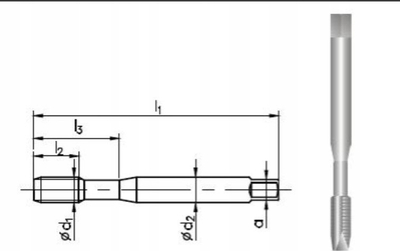 Gjuha filetuese DAR-MET TAP-800-DIN371-B, M3.5, HSSE