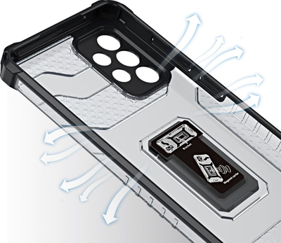 Mbulesë telefoni Hurtel Crystal Ring Case për Samsung Galaxy A72 4G, me unazë magnetike, blu