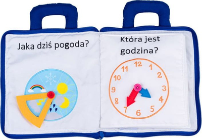 Едукативна текстилна книга Jolly Baby, за бебиња, со практични активности, шарена