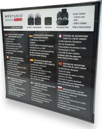 Безжичен микрофон Easypix MyStudio Mic Duo, 2 канали, сет со 2 лавалиера, црн