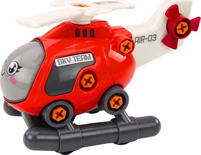 Lodër helikopter LEAN Toys, me vidhosje, i kuq