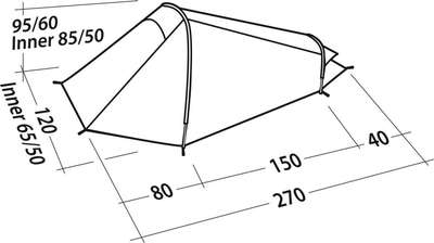 Tendë kampingu Robens Arrow Head, për 1 person, tunel kompakt, blu