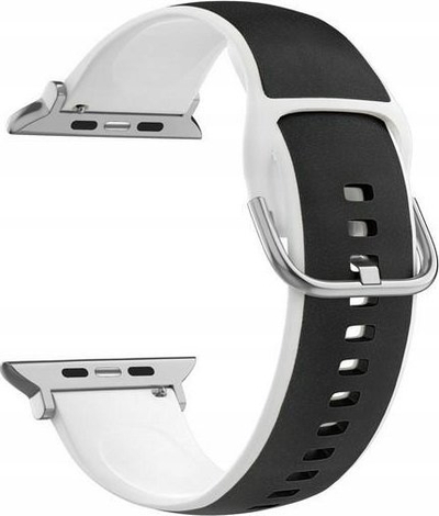 Рака за Apple Watch Beline, 38 40 41mm, силикон и кожа, бела и црна