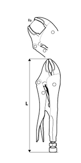 Pinca fiksuese NEO 01-216, 250mm, nofulla t’rrumbullakta, ngjyr argjendt