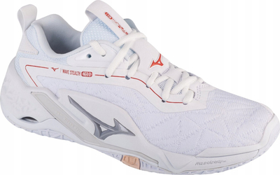 Atlete hendbolli Mizuno Wave Stealth Neo II W, për dysheme mrena, për goca, të bardha