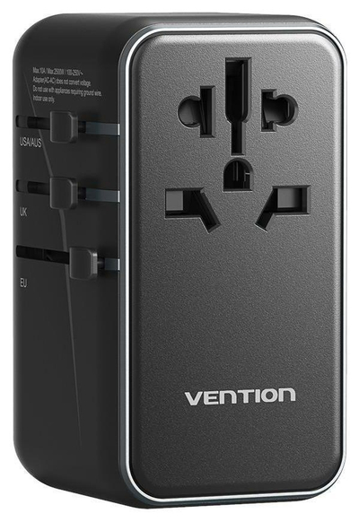 Përshtatës udhëtimi Vention 120W GaN, universal, PD, i zi