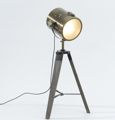 Llambë dekorative Atmosphera projektor, metal edhe dru, kafe