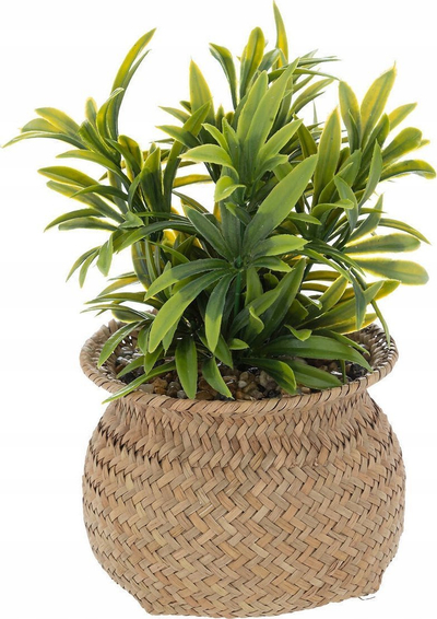 Bimë artificiale dekorative Atmosphera JIL, në vazo thurje, 20cm, jeshile