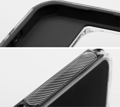 Mbrojtëse telefoni Futera Matrix për iPhone 16 Pro, kornizë e tejdukshme, panel mbrapa, e zezë