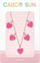 Varëse Colorful Balloons Necklace Sophia Heart, zemra me glitter, ngjyrë ari dhe rozë