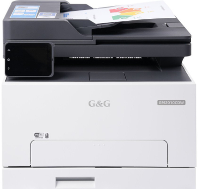 Printer lazer ngjyrë G&G GM2010CDW, multifunksional 3 në 1, Wi‑Fi, i bardhë