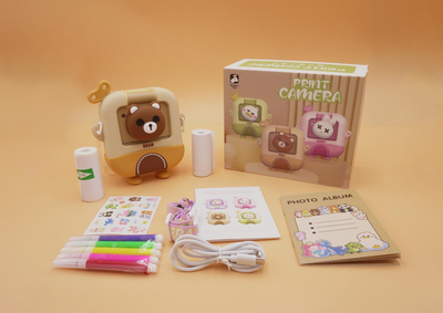 Kamerë për lojë Teddy Bear, me printim bardh e zi