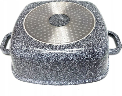 Tigan i thellë Zilner 7002, granit, 24 cm, gri me kapak xhami