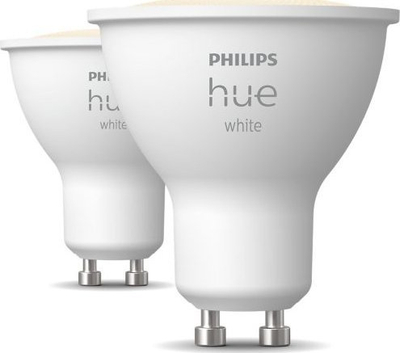 Llambë inteligjente Philips Hue White GU10, LED, 2 copë, e bardhë