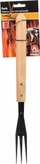 Pirun për BBQ, çelik inox me dorezë druri, 41 cm