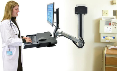 Mbajtëse monitori me tastierë Ergotron StyleView, sit-stand, për mur, gri
