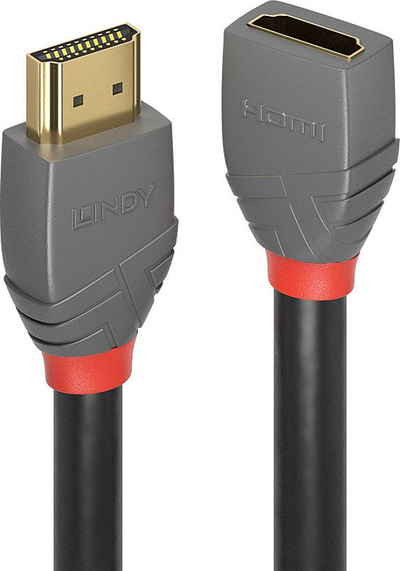 HDMI кабел Lindy 36477, 2m, 4K 60Hz, сив