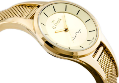 Ora dore G. Rossi Kayle zg773d, quartz, metal, e artë