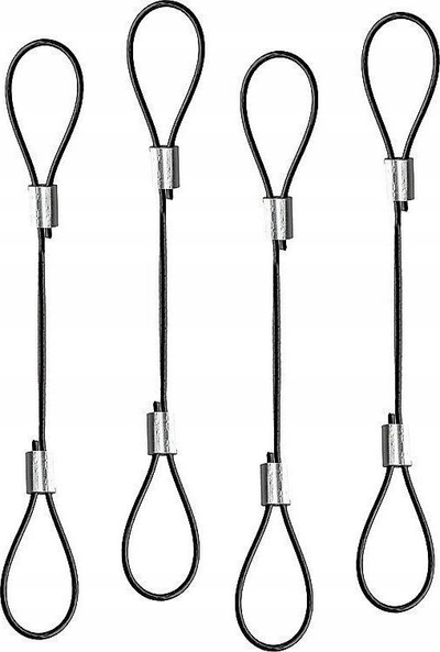Set lidhëse kabllosh LINDY 40774, set 4 copë, çelik inox, të zeza