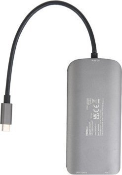 Docking station USB‑C Deltaco USBC HDMI25, 9 me 1, 85W PD, gri
