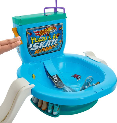 Set lojrash Hot Wheels Skate Flush and Go Skate Bowl, fingerboard me rampë, për kalamaj 5+