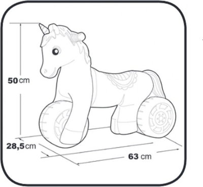 Lodër ecëse Feber Unicorn Walker, 63 cm, 4 rrota, rozë