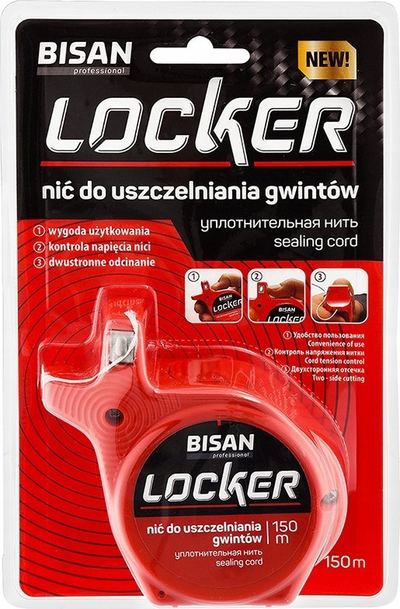Kordelë mbyllëse Bisan Locker, 150m, për ujë gaz dhe ajër, e bardhë