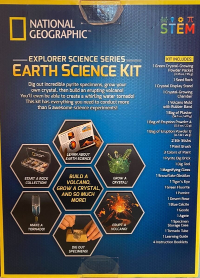 Сет за научни експерименти National Geographic Earth Science Kit, над 15 експерименти, STEM за деца, шарен