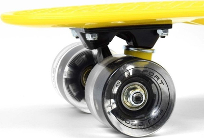Skateboard penny SMJ Sport BS-2206PL, 22", me rrota LED, i verdhë