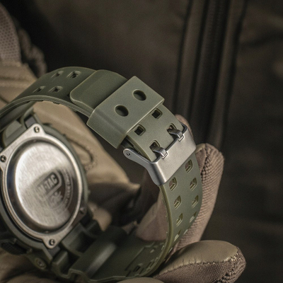 Orë sportive M-TAC Olive 50006001, mekanizëm analog, rrip silikoni, jeshile ulliri