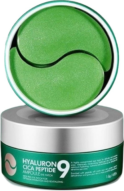 Maskë xheli për sy Medi-Peel Hyaluronic Cica Peptide 9 Ampoule Eye Patch, 60 copë, hidratim intensiv