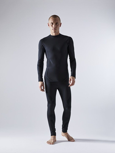 Термички основен сет Craft Core Dry Fuseknit за мажи, спортска долна облека, црн