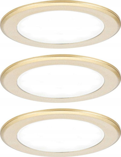 Set spote LED për mobilje Paulmann, 3x2.5W, diametër 65mm, ngjyrë ari mat