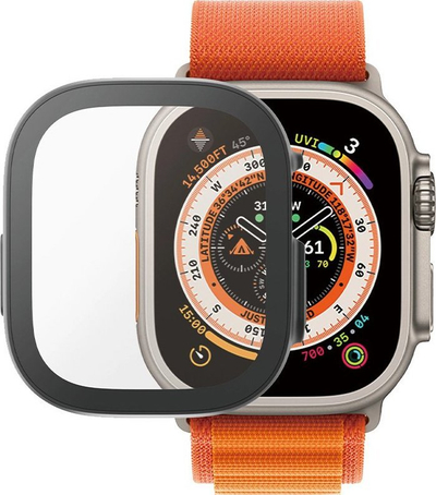 Mbrojtës ekrani PanzerGlass Frame për Apple Watch Ultra 49mm, xham i plotë, i zi