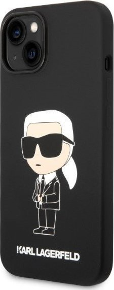 Kapak telefoni Karl Lagerfeld KLHCP14MSNIKBCK për iPhone 14 Plus, hardcase, silikon, i zi