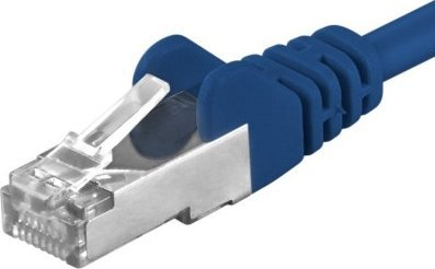 Kabllo rrjeti PremiumCord CAT6a S-FTP, 0.5m, RJ45, blu