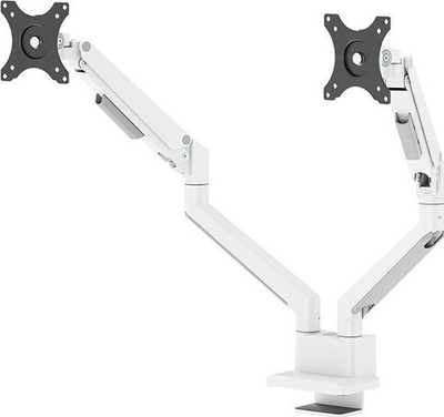 Krah monitori Neomounts DS70-250WH2 për 2 monitorë 17–32\", me piston gazi, i bardhë