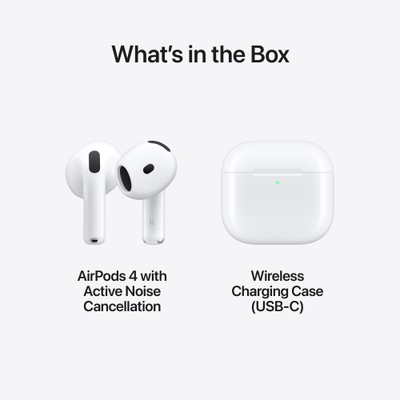 Apple AirPods 4 (USB-C) со активно поништување на шум