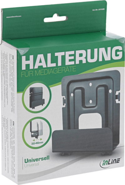 Mbajtëse metalike InLine për media player, 32-46 mm, e zezë