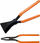 Darë llamarine Strend Pro Roofing Pliers Straight 180°, nofulla të gjera, doreza PVC, portokalli