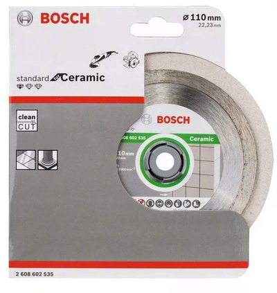 Disk prerës me diamant Bosch 2608603075, 110mm, për pllaka, porcelan dhe gur, gri