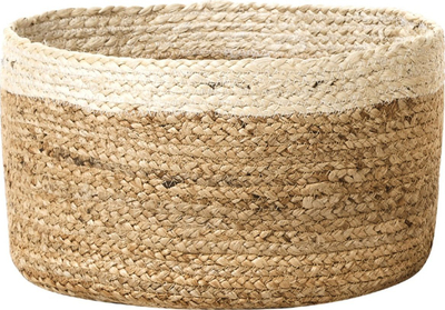 Set shportash dekorative Beliani Tajori, 3 copë, prej jute natyrale, bezhë