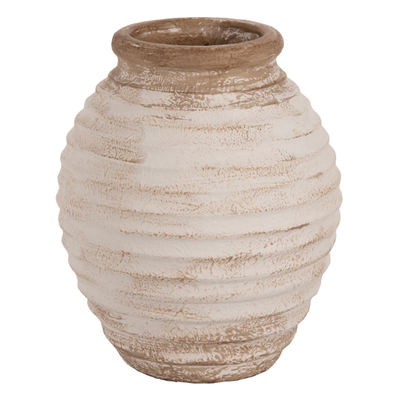 Vazo dyshemeje Pydna Φ25x30Hcm (HM7939), bardhë/ bezhë